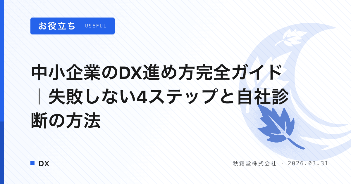 中小企業のDX進め方完全ガイド|失敗しない4ステップと自社診断の方法